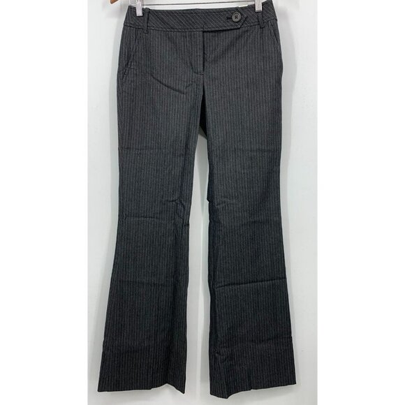 Ann Taylor Loft Pants Size 2 Black White Striped Low Rise Flared Leg Women New - Picture 1 of 6